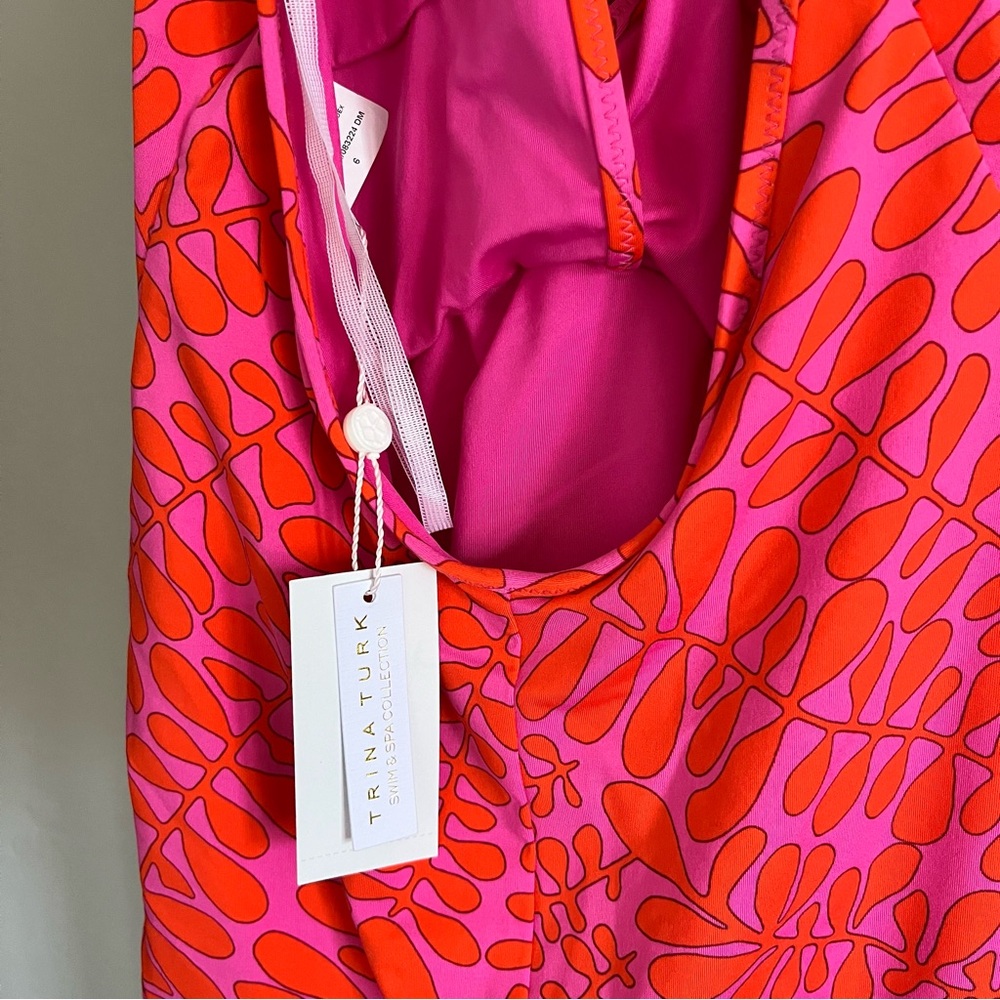 NWT Trina Turk One Piece Trellus Swim Suit Pink Coral 8 - Picture 9 of 12